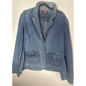 Jodel Women’s XXL Denim Blazer Jacket Casual Vintage Preppy Workwear y2k Fall